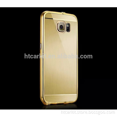 Fashion original kxx brushed metal bumper pc back case for samsung s6 edge